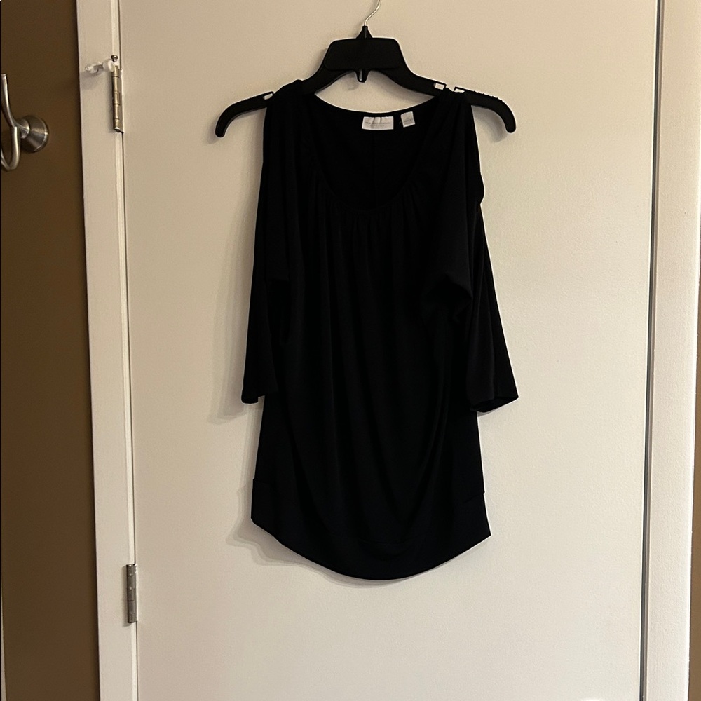Black Cold-Shoulder Women's Top
